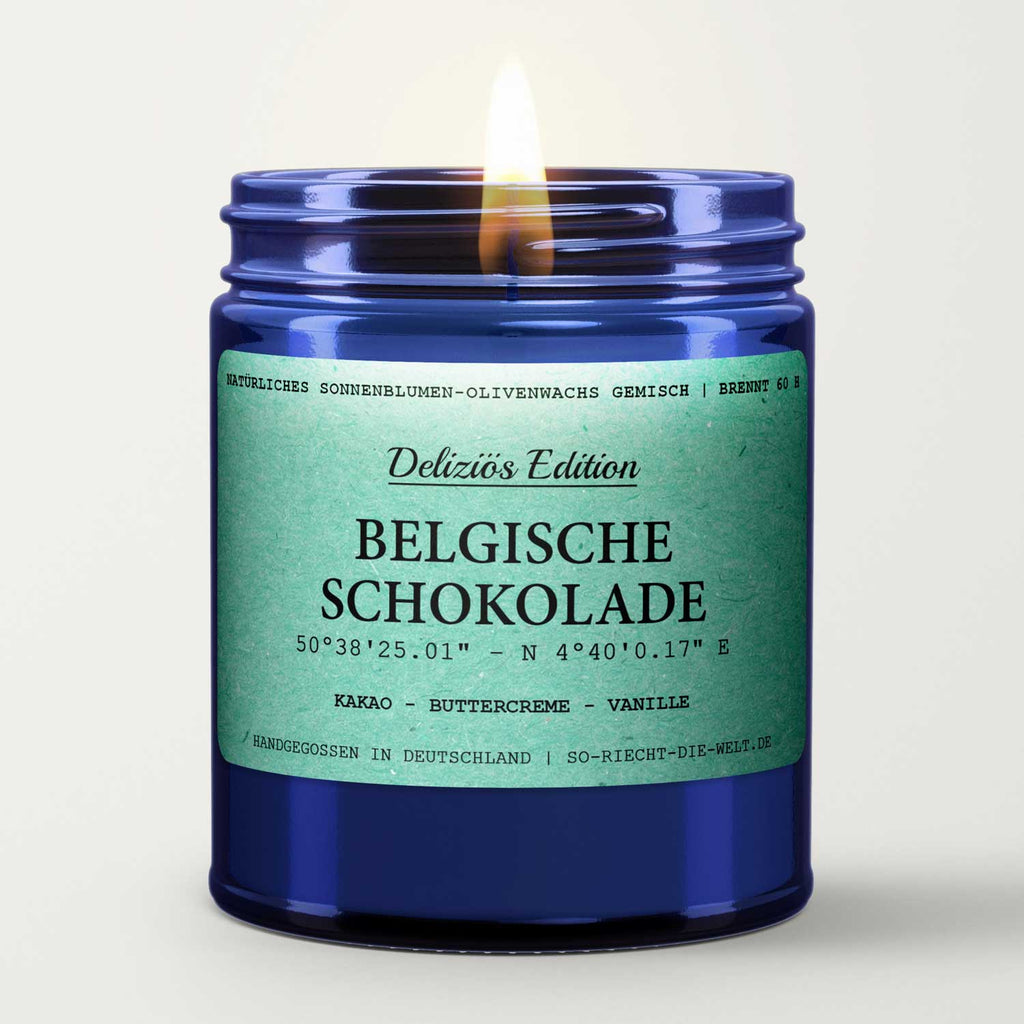 [Deliziös] Belgische Schokolade Duftkerze - Kakao | Buttercreme | Vanille - VON GRAU4260590540904Einzelne KerzeSo-riecht-die-welt