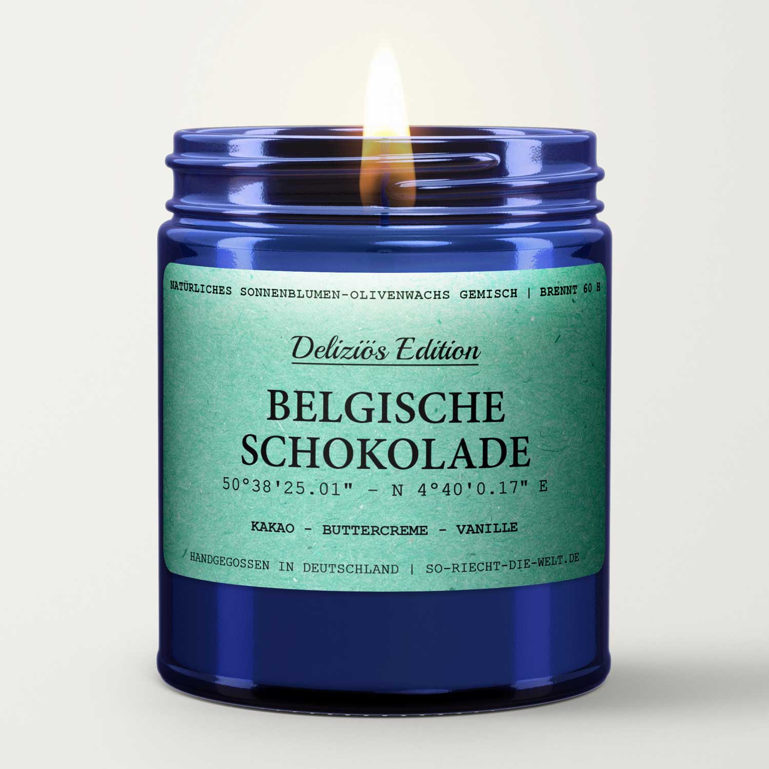 [Deliziös] Belgische Schokolade Duftkerze - Kakao | Buttercreme | Vanille - VON GRAU4260590540904Einzelne KerzeSo-riecht-die-welt