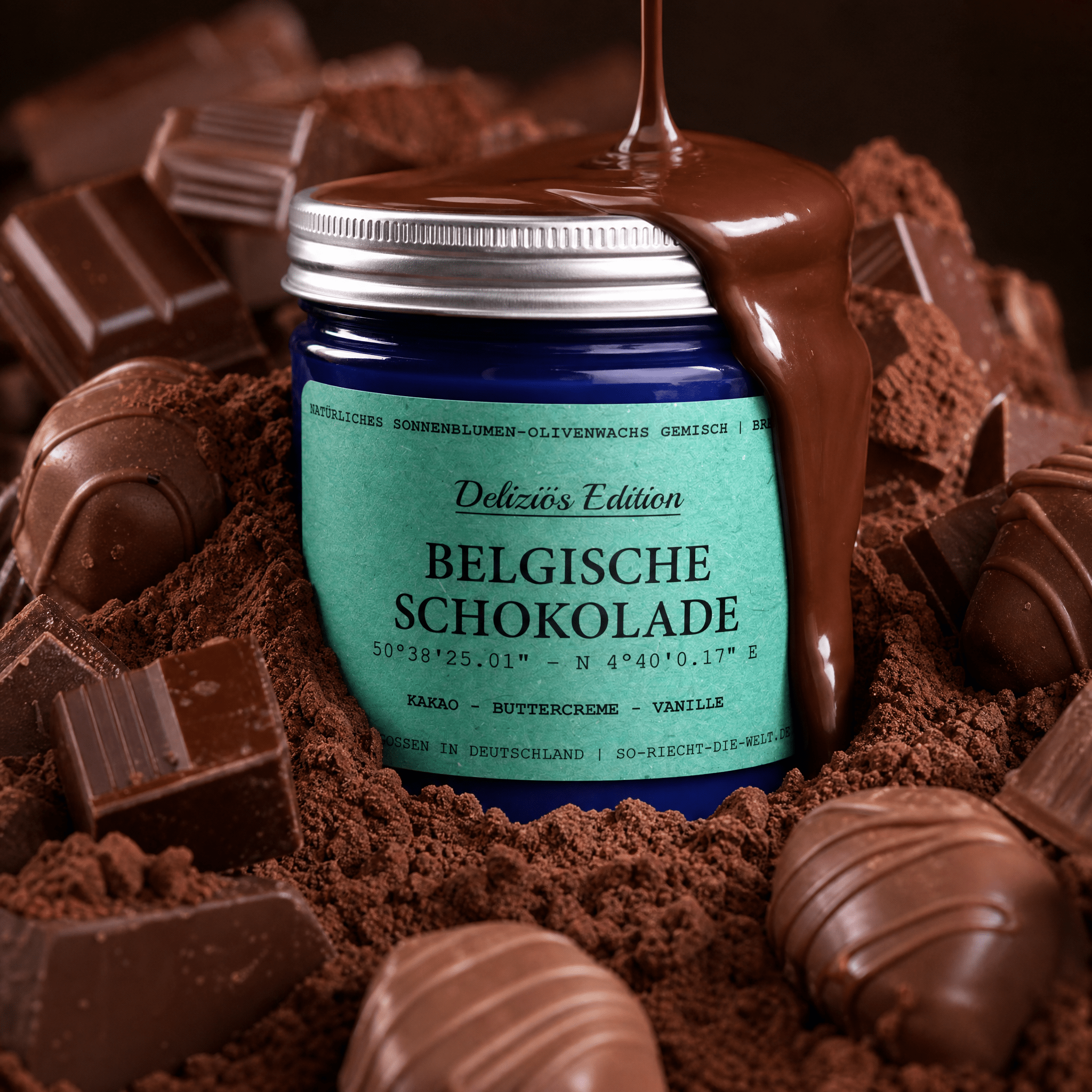 [Deliziös] Belgische Schokolade Duftkerze - Kakao | Buttercreme | Vanille - VON GRAU4260590540904Einzelne KerzeSo-riecht-die-welt