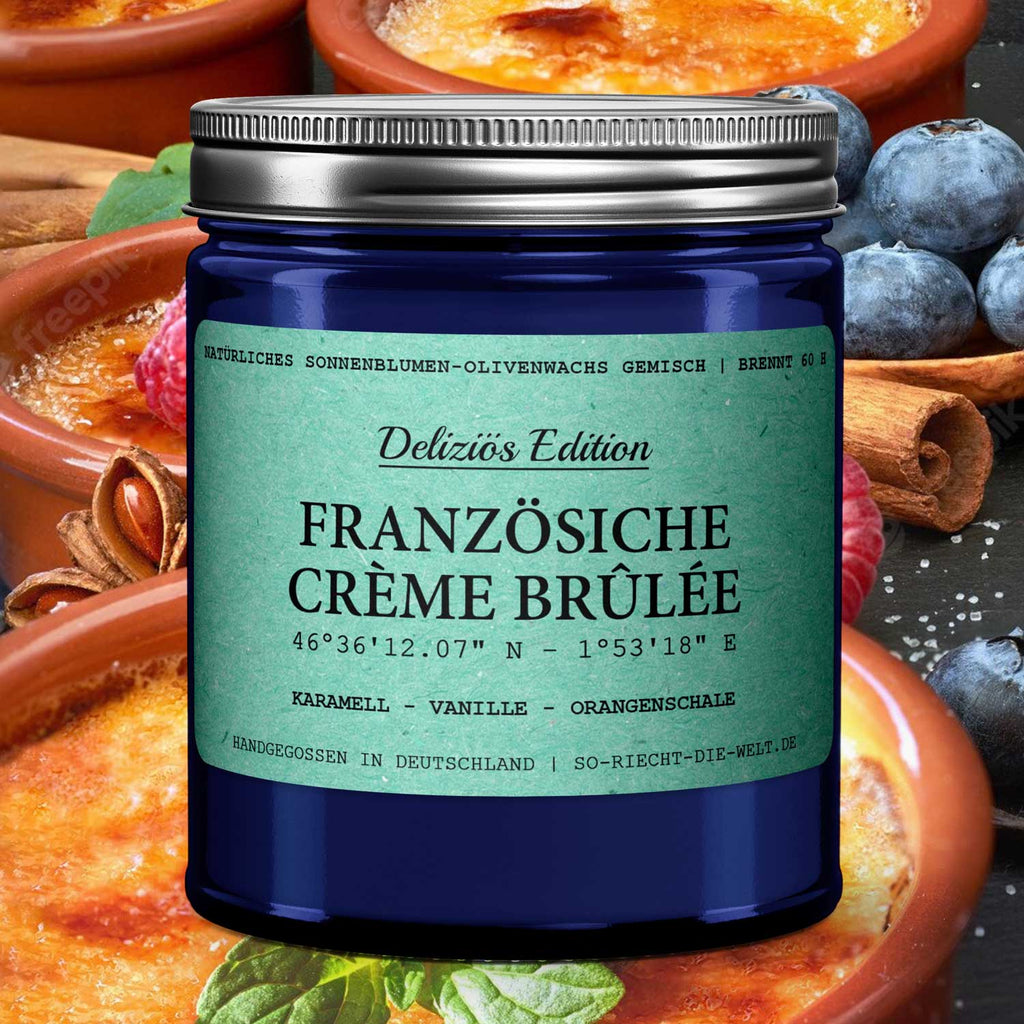 [Deliziös] Französische Crème Brûlée Duftkerze - Karamell | Vanille | Orangenschale - VON GRAU4260590540881Einzelne KerzeSo-riecht-die-welt